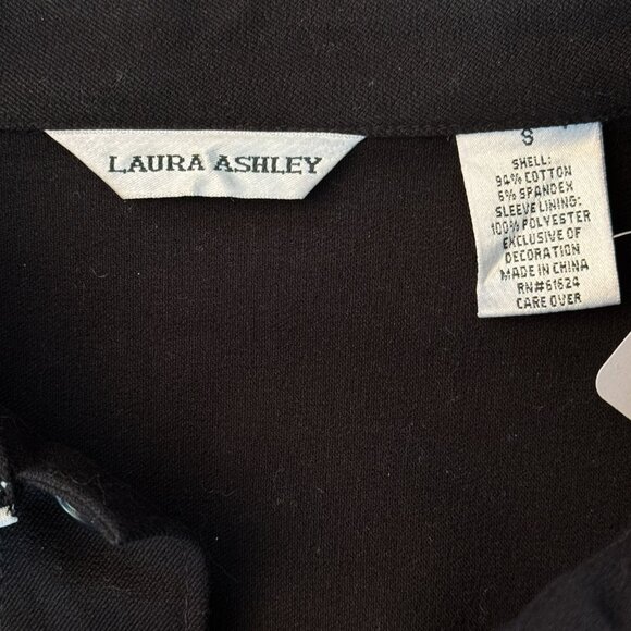 Vintage Laura Ashley Oversized Western Snap Front Black Shirt Jacket (Small) - Picture 6 of 6